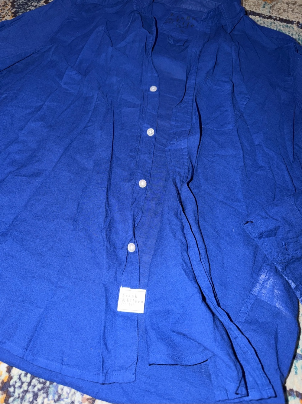 Cobalt Blue Button-Up Shirt - Picture 2 of 3